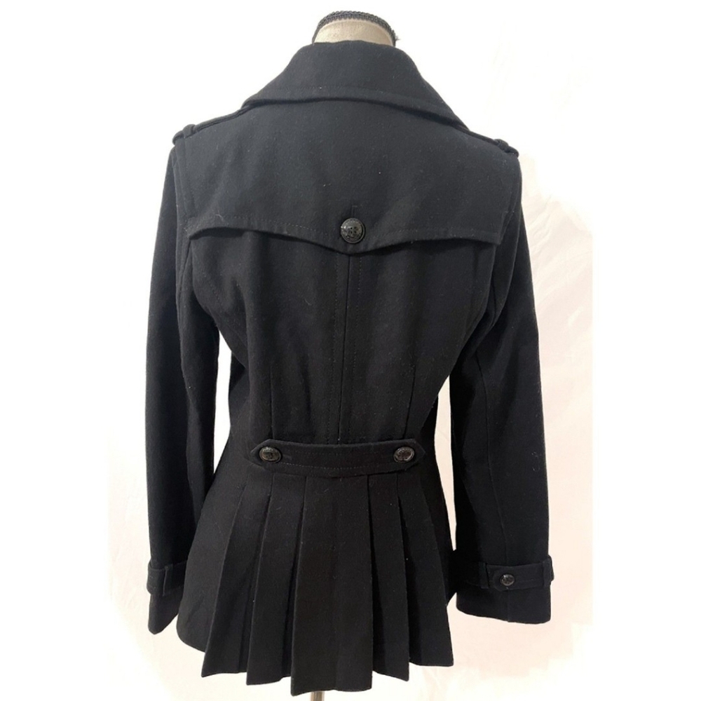 EXPRESS Double Breasted Peacoat Y2K Classic Wool Blend Black Size M Vintage